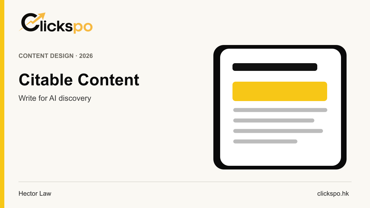 Citable AI search content illustration for Clickspo GEO guide