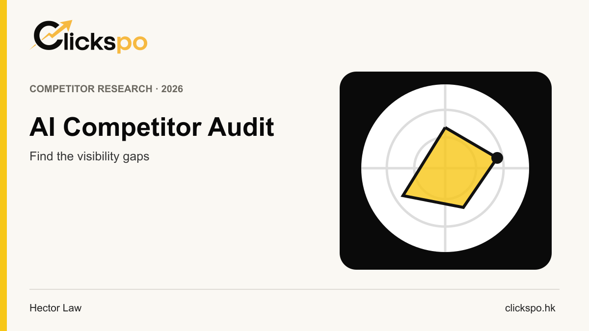 AI search competitor audit illustration for Clickspo GEO guide